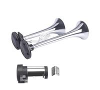 Tromba per auto a doppia tromba in acciaio inossidabile a basso e tono 12V compatibile con camion, automobili, motocicli, altoparlante per clacson(Voltage: 12V)
