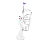 tromba Per Principianti 1 Strumento A Fiato A Tromba In Plastica Da 34 Cm Con 3 Chiavi In argento O Oro(Silver)