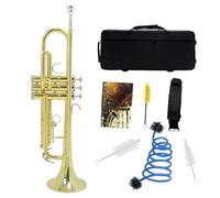 Tromba Per Principianti Tromba In Sib Dorata In Si Bemolle Strumento In Ottone Professionale Corno Di Grande Diametro Con Scatola E Accessori Per Strumenti Musicali(Set)