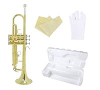Tromba Per Principianti Tromba Per Strumenti In Ottone Si Bemolle Tromba In Ottone Scatola In Schiuma Pratica Per Principianti Professionale Che Suona La Tromba A Tre Toni(Gold)
