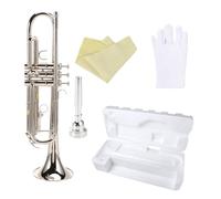 Tromba Per Strumenti In Ottone Si Bemolle Tromba In Ottone Per Principianti, Pratica Professionale Che Suona La Tromba A Tre Note(Color:Silver)