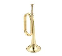 Tromba piatta in B retrò, tromba di cavalleria in ferro dorato per banda scolastica, militare e orchestra per principianti