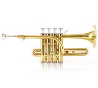 Tromba Piccolo Trombino Sib In Ottone Lucido Con Bocchino e Astuccio Borsa