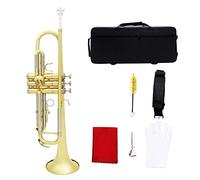 Tromba principianti BB B Tromba Piana Tromba Tubo In Ottone Dorato Con Corno D'argento Strumento Musical Squisito Con Guantoni In Scatola Tromba Professionale