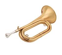 Tromba principianti Brass Bugle Call Chiamata Placcata In Oro Plated Tromba Cavalry Corno Con Bookpiece Borsa Per Il Trasporto Strumento Musicale Per Principianti Tromba Professionale