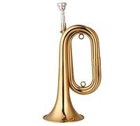 Tromba principianti Brass Bugle Call Chiamata Plated Plated Tromba Cavalry Corno Con Bookpiece Borsa Per Il Trasporto Strumento Musicale Per Principianti Play Tromba Professionale