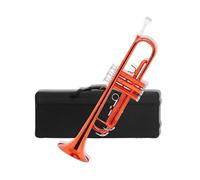 Tromba Principianti Set Di Tromba Standard In Sib Arancione Strumento In Ottone Adatto Ai Principianti Incluso Bocchino 7C E Guanti(Orange trumpet set)