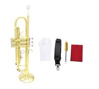 Tromba principianti Squisita Tromba BB B Tromba Piatta Brass Con Bocchino Pennello Per La Spazzola Guanti Di Stoffa Strumenti In Ottone Tromba Professionale (Color : Gold)
