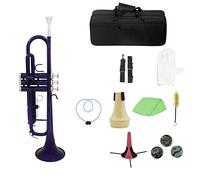 Tromba principianti Tromba In Ottone Sib B Piatto Con Boccaglio Borsa Per Il Trasporto Accordatore Muto Supporto Per Tromba Guanti Strumenti Per La Pulizia Tromba Professionale (Color : Purple)