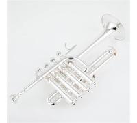 Tromba Professionale Alta In Sib Tromba Piccola Tromba In Ottone Con Superficie Laccata Oro Argento(Silver)