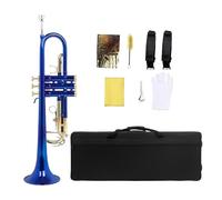 Tromba Professionale In Si Bemolle Set Di Trombe Con Corpo In Ottone, Chiave Dorata, Tromba Blu Nera, Strumento In Ottone Per Esercitarsi (Color : Blue)