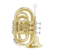 Tromba professionale Mini tromba tascabile in Sib piatto per bocchino per tromba tascabile borsa per il trasporto parti di strumenti in ottone