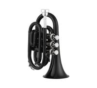 Tromba professionale Nuovo strumento a fiato in ottone piatto mini tromba tascabile nera