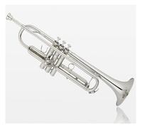 Tromba professionale Strumento a tromba bronzo fosforoso placcato oro argento esame per principianti prestazioni professionali(Color:Silver)
