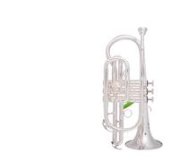 Tromba professionale Strumento a tromba tascabile portatile per cornetta in Si bemolle placcato argento Bandmaster