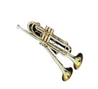 Tromba professionale Strumento musicale professionale con tromba in Sib in ottone di alta qualità regolabile a doppio corno superficie placcata oro