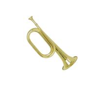 Tromba professionale Tromba militare in ottone corno di cavalleria militare corno di carica strumento in ottone con corno a gradini in rame puro(Color:Silver)