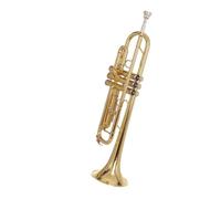 Tromba professionale Tromba Sib Si piatto trombone in ottone squisito e durevole strumento a tromba con scatola per tracolla e guanti per boccaglio(Color:Gold)