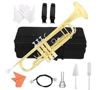 Tromba Set Di Trombe Standard In Sib Dorato Strumenti A Tromba Per Principianti In Ottone Con Kit Di Guanti A Scatola(Set)