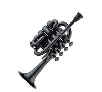 Tromba Soprano In Sib In Plastica Placcata Oro Rosso Nero Per Principianti Esame Professionale Tromba Professionale(Black)