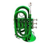 Tromba Standard Bb Set Per Principianti Mini Tromba Tascabile Sib Strumento A Fiato In Ottone Con Guanti Custodia Per Il Trasporto(Green)