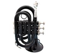 Tromba Standard Mini Tromba Tascabile Sib Strumento A Fiato In Ottone Con Guanti Custodia Per Il Trasporto(Black)
