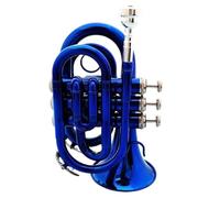Tromba Standard Mini Tromba Tascabile Sib Strumento A Fiato In Ottone Con Guanti Custodia Per Il Trasporto(Blue)