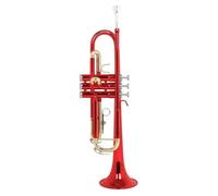 Tromba Standard Strumento A Tromba In Sib Corpo In Ottone Chiave Dorata Colorata Tromba Con Parti Della Scatola In Tessuto Con Cinturino Posteriore In Tessuto Per Sfregamento(Red)