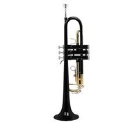 Tromba Standard Tromba In Sib Corpo In Ottone Tromba Con Chiave Dorata Colorata Strumento Con Panno Per Strofinare Guanto Cinturino Posteriore Scatola Di Parti(Black)