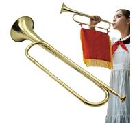 Tromba tascabile - Bugle Cavalry Trompet | Piccola tromba in ottone, strumento portatile per tromba cavalleria in ottone, tromba giovanile, tromba retrò standard