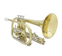 Tromba Tascabile In Ottone Sib, Strumento Tromba For Studenti In Ottone, Con Custodia Rigida, Kit Di Pulizia, Bocchino 7C, Panno E Guanti, For Principianti, Bambini E Adulti, Oro