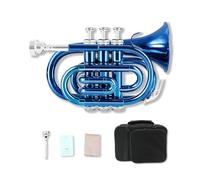 Tromba tascabile in Sib con custodia, bocchino, panno per la pulizia, strumento musicale in ottone per studenti e principianti (B)