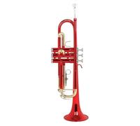 Tromba Tromba In Sib Corpo In Ottone Tromba Con Chiave Dorata Colorata Strumento Con Panno Per Strofinare Guanto Cinturino Posteriore Scatola Di Parti(Red)