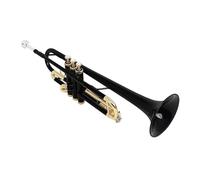 Tromba Tromba professionale in Si bemolle set di trombe in tubo di rame tasti colorati in oro rosso blu nero (Color : Black)