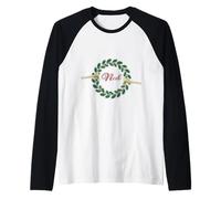 Trombe Che annunciano Noel: Merry Christmas Wreath Maglia con Maniche Raglan