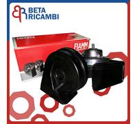 KIT TROMBE FIAMM AVVISATORE ACUSTICO CLACSON AM80s 12v CON RELÈ E STAFFE