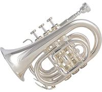Trombe, Mini tromba professionale B-flat Numero di palmo placcato in argento Strumento a fiato a pistone in rame bianco Uso for studenti principianti