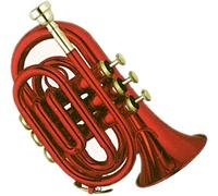 Trombe, Mini tromba professionale Colore rosso Corpo in ottone Valvole in cupronichel Tasca Tromba Tono Sib Strumento in ottone Adatto for principianti