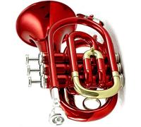 Trombe, Mini tromba professionale Tromba tascabile professionale Flat B Bb Tone Strumento a fiato in ottone con custodia for guanti bocchino(1)