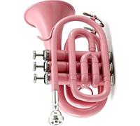 Trombe, Mini tromba professionale Tromba tascabile professionale Flat B Bb Tone Strumento a fiato in ottone con custodia for guanti bocchino(3)