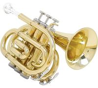 Trombe, Professionale mini tromba Bocchino Tasca Tromba Strumenti Musicali Con Un Bocchino Bb Tromba In Ottone Piatto for Studenti Principianti