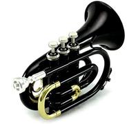 Trombe Professionale Pocket Tromba Tono Piatto B Bb Ottone Strumento a Fiato Tromba (Colore: Nero)