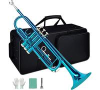 Trombe Strumento Di Tromba Standard BB Di Ottone Per Principiante Dello Studente strumento a tromba (Color : Sea Blue)
