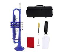 Trombe Tromba BB B Strumento In Ottone Piatto Con Coccolare Strap Bocchino Accessori Per Strumenti Musicali strumento a tromba (Color : Blue)