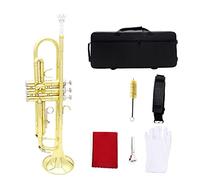 Trombe Tromba Di Ottone Professionale Tromba BB B Strumento Musicale In Ottone Piatto BB B strumento a tromba (Color : Gold)