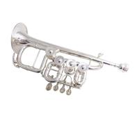 Trombette Tromba Rotativa In Sib Tubo Principale In Cupronichel Finitura Laccata Ottone Giallo Tromba Standard Professionale Acciaio Inossidabile(Silver)