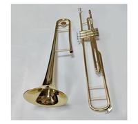 Trombone Con Valvole A Pistone In Ottone Laccato Oro In Tonalità Sib Con Custodia E Bocchino Trombone per Principianti