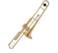 trombone Corpo In Ottone Laccato Oro Di Grado Popolare Valvole A Pistone Altoparlante Per Trombone Contralto Ottone