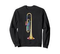Trombone Musica Strumento Motivo Illustrazione Trombone Felpa