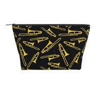 Trombone Nero E Giallo, Borsa da toilette Borsa per trucco Borsa per cosmetici Borsa da toilette da viaggio portatile